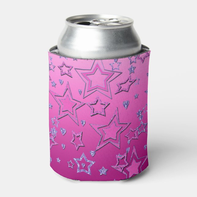 Christmas party gradient glitter shine confetti st can cooler (Can Front)