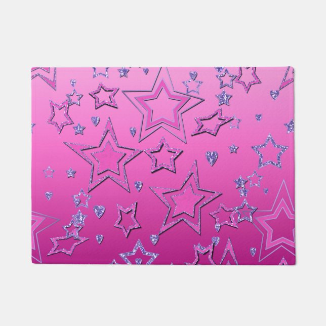 Christmas party gradient glitter shine confetti st doormat (Front)