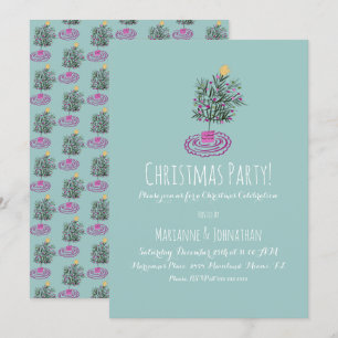 Christmas Party Hand Drawn Christmas Tree Doodle Invitation