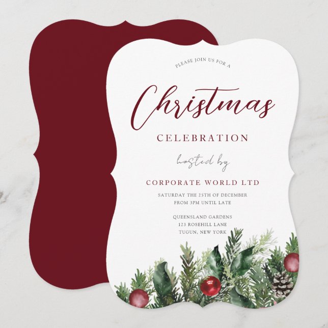 Christmas Party Holiday Celebration Invitation (Front/Back)