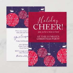Christmas party holiday cheer bauble invitations