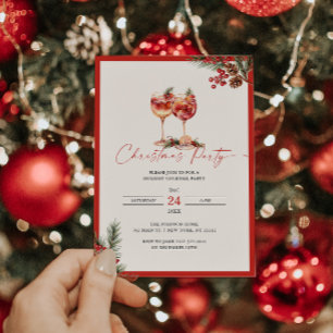 Christmas Party Holiday Cocktails  Invitation
