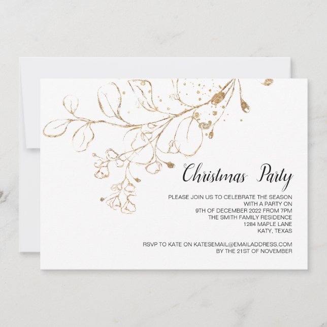 Christmas Party Holiday Dinner Lunch Celebration Invitation (Front)