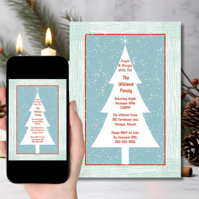 Christmas Party Holiday Gathering Tree Invitation (Creator Uploaded)