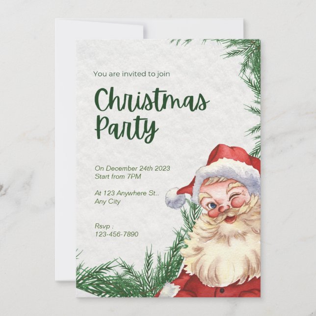 Christmas Party Holiday girls personalise xmas  Invitation (Front)