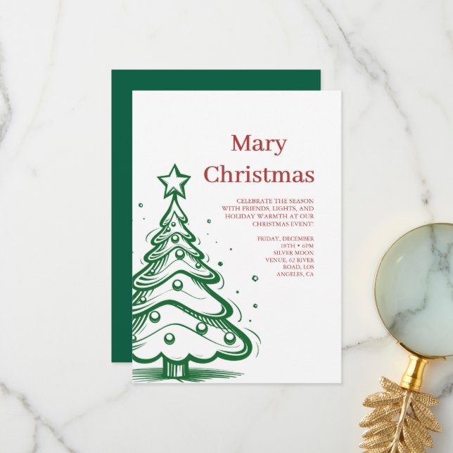 Christmas party holiday invitations (Front/Back In Situ)