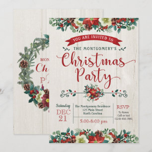 Christmas Party Holiday Party Vintage Invitation