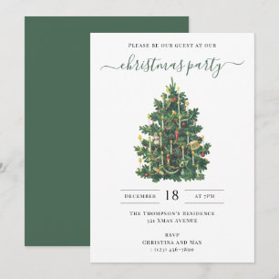 Christmas Party Holiday Vintage Elegant Invitation