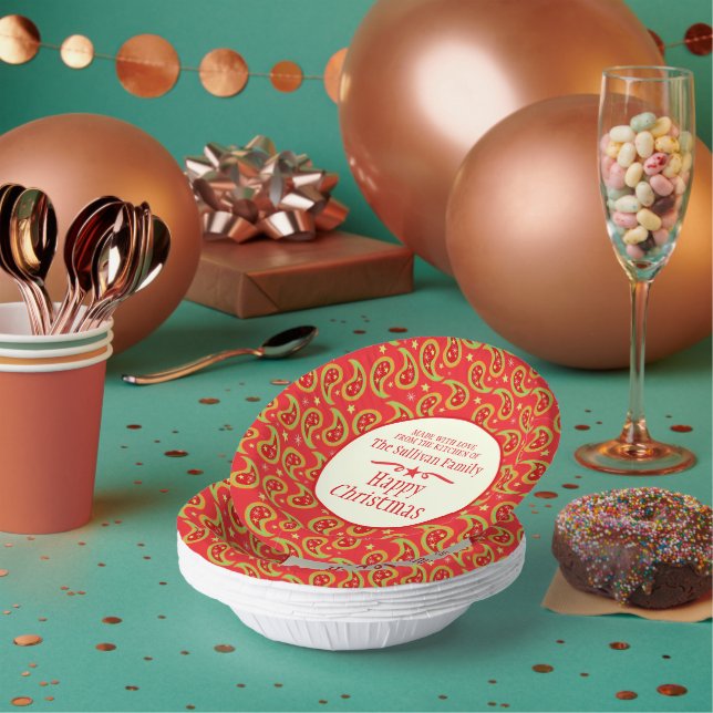 Christmas party home made holiday baking red paper plate (Multi)