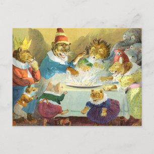 Christmas Party in Animal Land Holiday Postcard