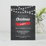 Christmas Party Invitation<br><div class="desc">A contemporary Christmas Party Invitation in a red and white color scheme with a black chalkboard style background. Perfect for a Christmas work party,  family Christmas dinner or holiday celebration!</div>