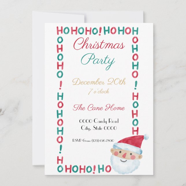 Christmas Party  Invitation (Front)