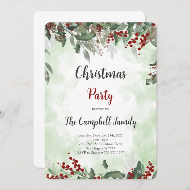 Christmas Party Invitation (Front/Back)