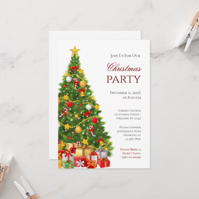  Christmas Party Invitation (Front/Back In Situ)