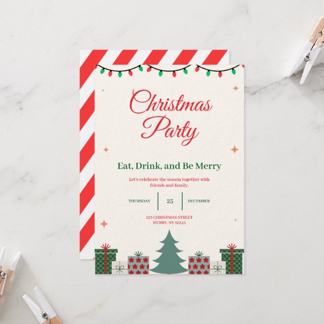 Christmas Party Invitation (Front/Back In Situ)