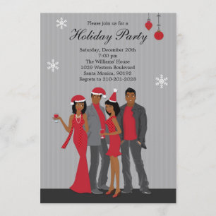 Christmas Party Invitation African American