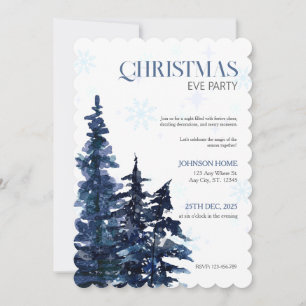 Christmas Party Invitation, Blue Chic Invitations