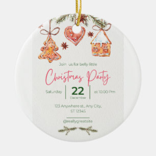 Christmas party invitation  ceramic tree decoration