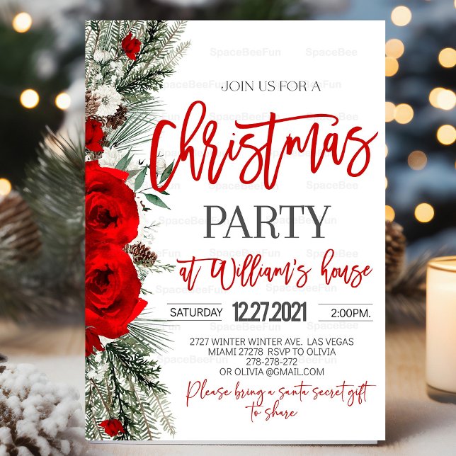 Christmas Party Invitation Christmas Party Invite  (Christmas Party Invitation,winter party invites,Christmas Party Invite, Christmas Party invitation,H)