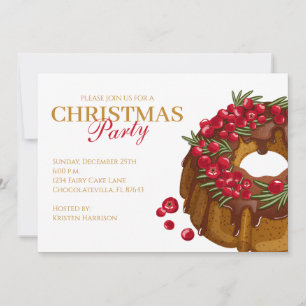 Christmas Party Invitation Cranberry Bundt Cake