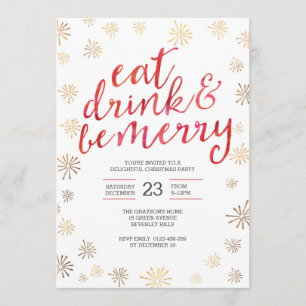 Christmas party Invitation   Eat drink be merry