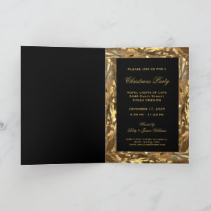 Christmas Party Invitation Elegant Black and Gold