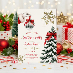 Christmas Party Invitation Elegant Snowy Christm