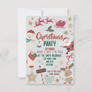 Christmas party invitation for kids and families