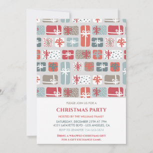Christmas Party  invitation Gifts Pattern