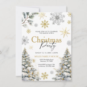 Christmas Party Invitation, Gold Christmas Party Invitation