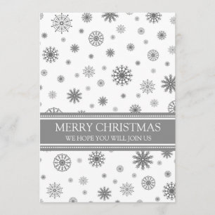 Christmas Party Invitation Grey Snow