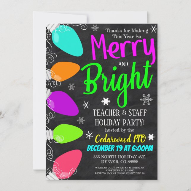 Christmas Party Invitation, Holiday Staff Invitation (Front)