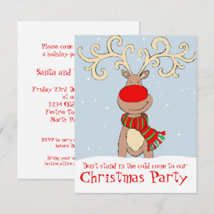 Christmas party invitation light blue