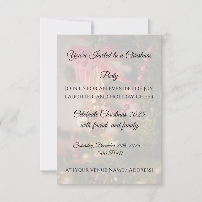 Christmas Party Invitation Personalize (Front)