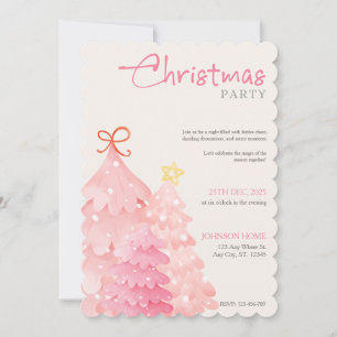 Christmas Party Invitation, Pink Chic Invitations