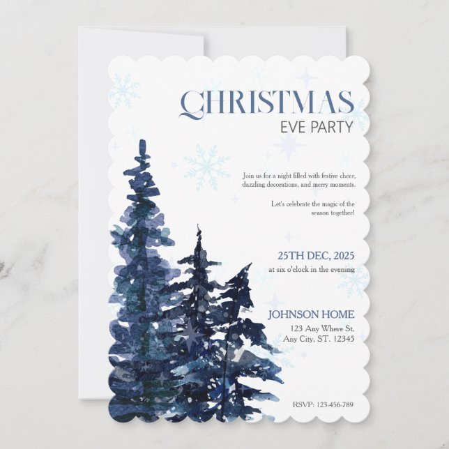 Christmas Party Invitation, Pink Chic Invitations (Front)