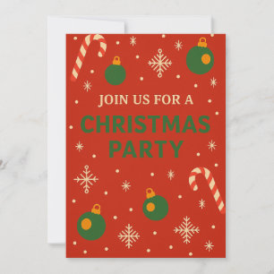 Christmas Party Invitation   Playful Candy Cane