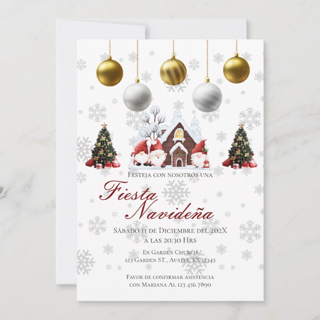 Christmas Party Invitation Posada Navideña (Front)