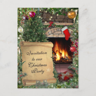 Christmas Party Invitation Postcard