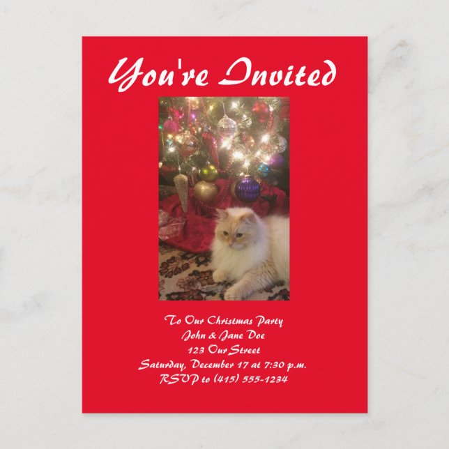 Christmas Party Invitation Postcard (Front)