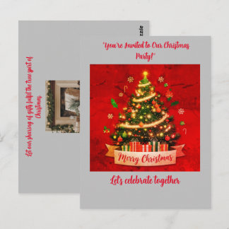 Christmas Party Invitation Postcard