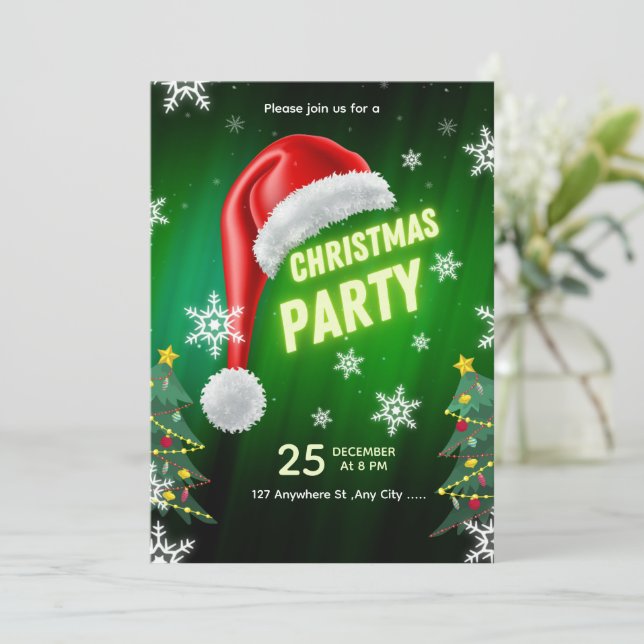 Christmas Party Invitation Template (Standing Front)