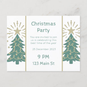 christmas party invitation template customisable postcard