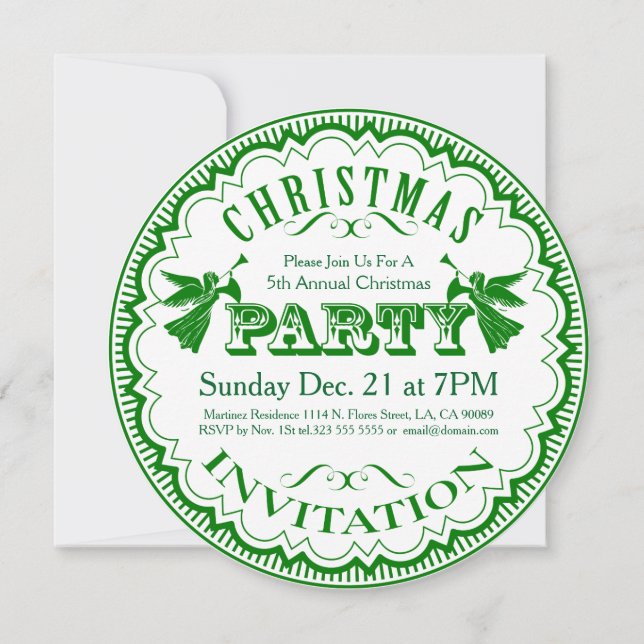 Christmas Party Invitation Typographical Design (Back)