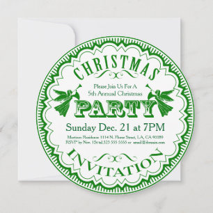 Christmas Party Invitation Typographical Design