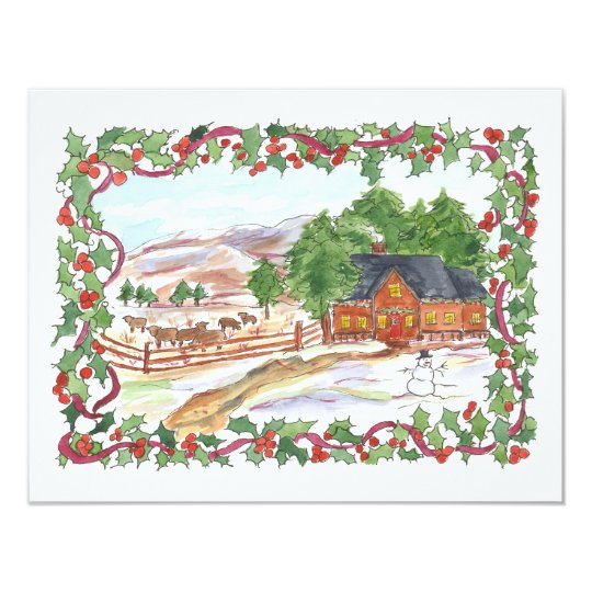 Christmas Party Invitation Victorian Country Home