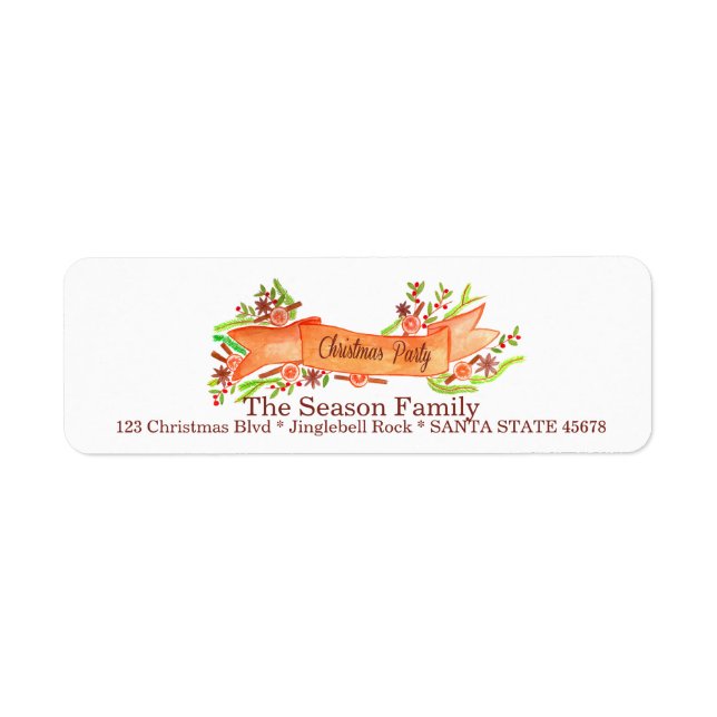 Christmas Party Invitation, watercolor Christmas (Front)
