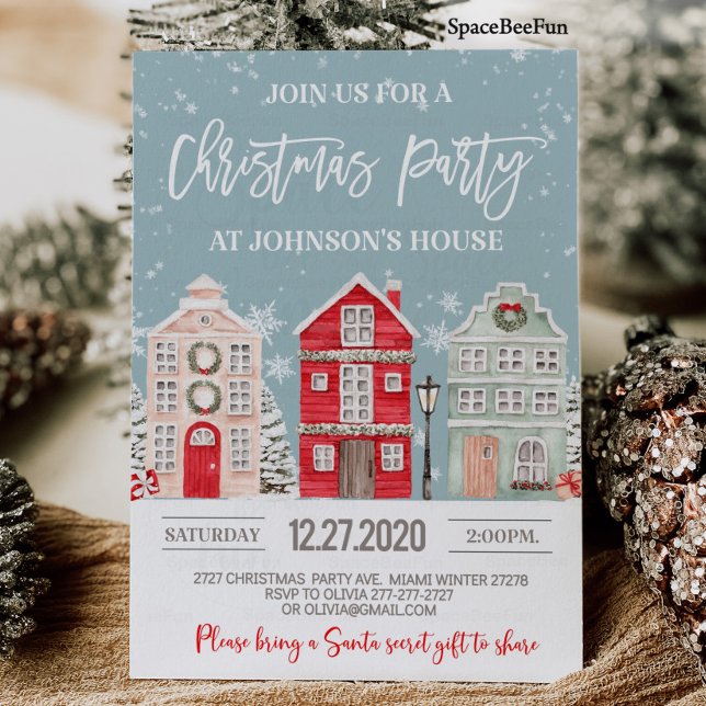 Christmas party invitation Winter Adult Company  (Christmas party invitation Winter Adult Company Office Christmas party invite Holiday party)