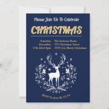 Christmas Party Invitation with deer