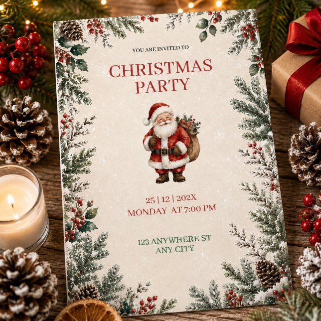 Christmas Party Invitation with Santa (Creator Uploaded)